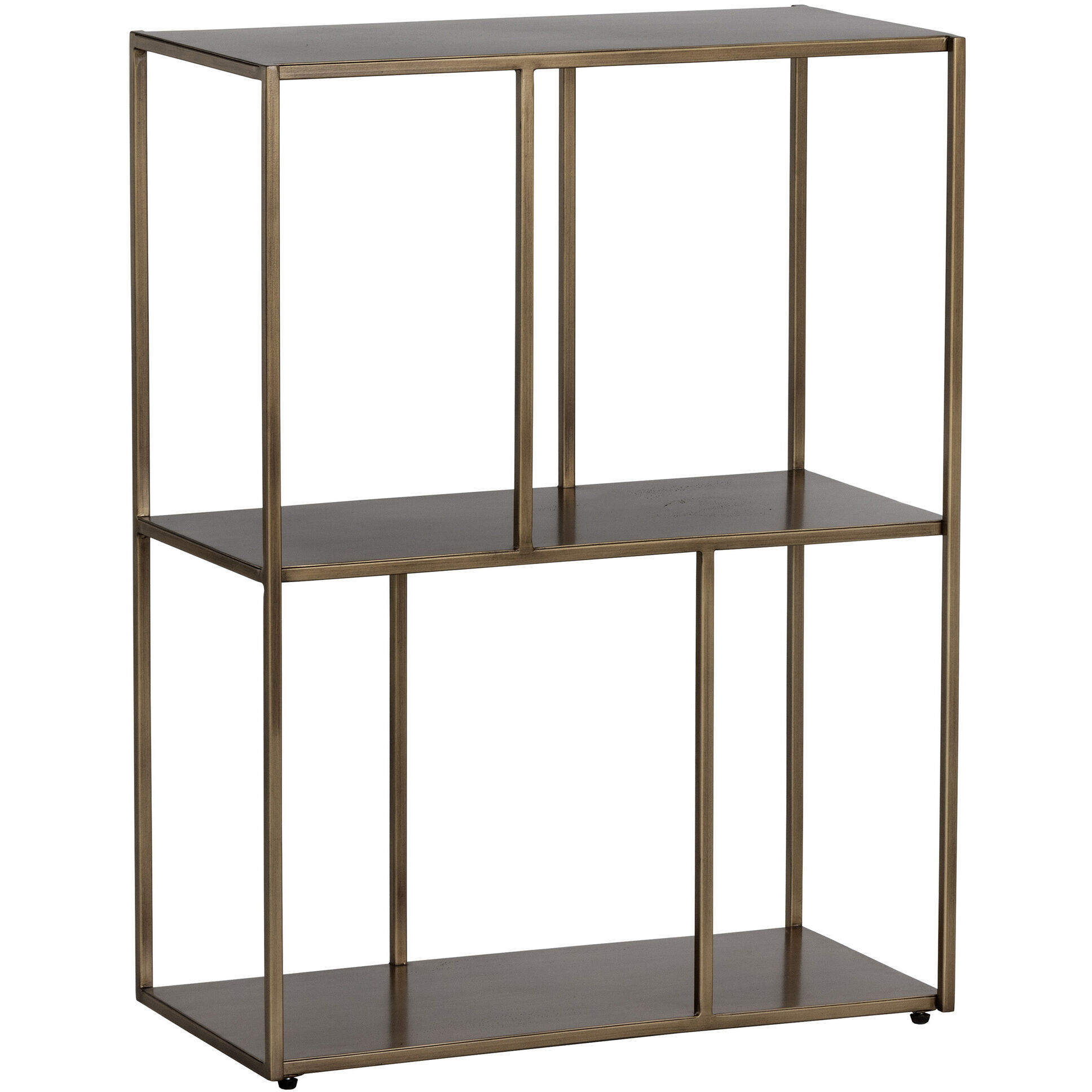 Eiffel Antique Brass Low Bookcase, Small